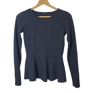 Theory 100% Wool Peplum Long Sleeve Top Size S - free shipping